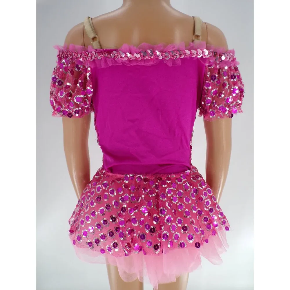 Pre-Owned Dance Costume Curtain Call E369 Small Child Hot Pink Jazz